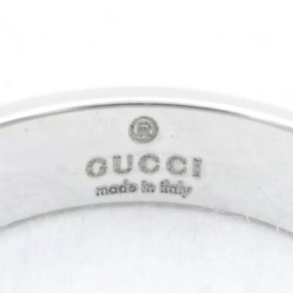 Authentic GUCCI Icon Ring K18 WG US:5 White Gold